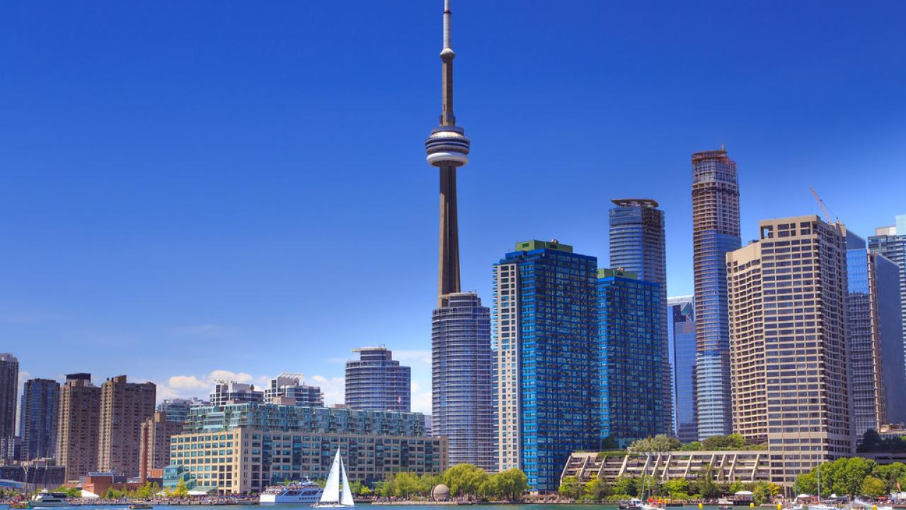 Toronto skyline on a sunny clear day